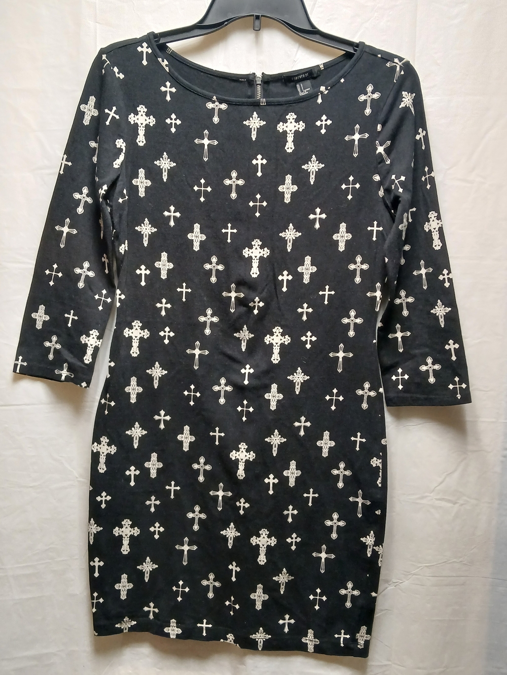 Forever21 Black Cross-Print Sheath Dress - Women